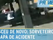 Sorveteiro escapa de acidente grave no Paraná; veja momento