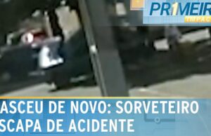 Sorveteiro escapa de acidente grave no Paraná; veja momento