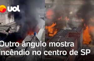 Incêndio em SP: Outro ângulo mostra fogo em casas no centro de São Paulo; fogo já foi controlado