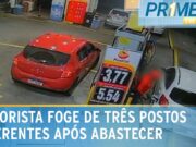 Homem abastece carro em três postos e foge de todos sem pagar em SP
