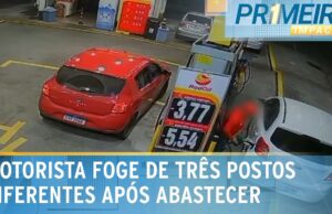Homem abastece carro em três postos e foge de todos sem pagar em SP