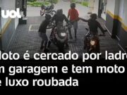 Homem é cercado por ladrões em garagem e tem moto de luxo roubada na zona sul de SP