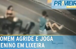 Homem joga menino de 12 anos no lixo após briga em lanchonete; veja