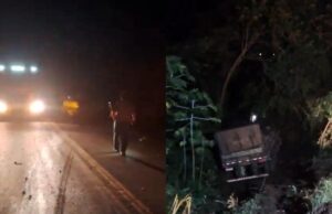 Acidente entre carro e 5 carretas deixa um morto no interior