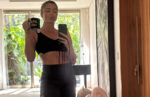 Grazi Massafera exibe pernas torneadas em frente ao espelho com look fitness: ‘Em dia!’