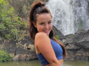 Larissa Manoela curte sábado em cachoeira de sua mansão: ‘Sem sair de casa’