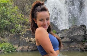 Larissa Manoela curte sábado em cachoeira de sua mansão: ‘Sem sair de casa’