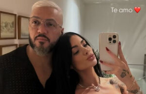 Rayane Figliuzzi, namorada de Belo, exibe primeira foto do casal em quarto: ‘Te amo’