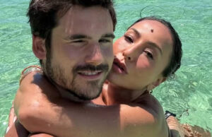 Nus? Sabrina Sato e Nicolas Prattes posam na borda de piscina infinita: ‘Literalmente’