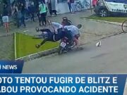 Pai e filho são atropelados por motociclista que fugia de blitz; veja