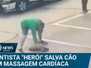 Câmera flagra frentista salvando cachorro com massagem cardíaca; veja