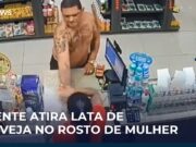 Homem apanha de clientes em Manaus após jogar lata de cerveja em atendente de loja