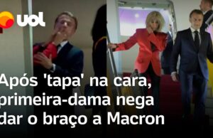 Macron leva ‘tapa’ na cara: Brigitte nega dar o braço ao presidente; veja