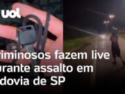 Criminosos armados fazem live durante roubo de moto em Bertioga, no litoral de SP