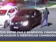 Câmeras de segurança mostram tiroteio entre PMs e bandidos em Bragança Paulista