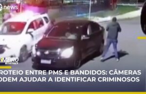 Câmeras de segurança mostram tiroteio entre PMs e bandidos em Bragança Paulista