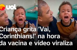 Menino grita ‘Vai, Corinthians!’ na hora de tomar vacina e vídeo viraliza