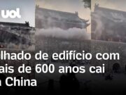 Telhado de edifício centenário desmorona durante visita de turistas; veja momento