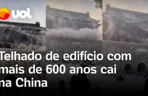 Telhado de edifício centenário desmorona durante visita de turistas; veja momento