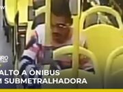 Homem saca submetralhadora de mochila e assalta ônibus em Manaus; veja