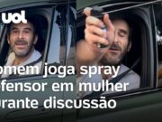 Motorista xinga e joga spray em mulher: “Vagabundas não respeitam trânsito”