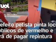 Prefeito petista do Piauí pinta prédios e praças de vermelho terá de pagar repintura