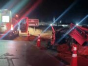 Grave acidente envolvendo 4 veículos na BR-163 deixa motorista de carro ferido