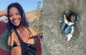 Brasileira cai durante trilha em vulcão na Indonésia e aguarda resgate; veja