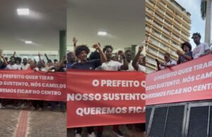 Ambulantes protestam contra mudança para o Porto; ‘vamos passar fome lá’