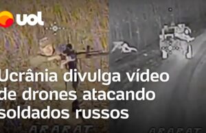 Ucrânia divulga vídeo de drones atacando soldados russos durante guerra; veja