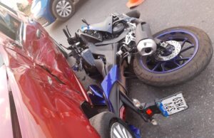 Motociclista fica ferido ao ser ‘fechado’ por carro em movimentada avenida de VG