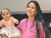 Graciele Lacerda e a filha Clara embarcam para acompanhar Zezé em turnê: ‘Indo ali’