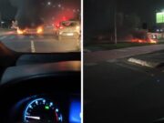 Moradores queimam pneus e pedem melhorias em avenida de Cuiabá