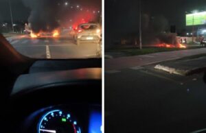 Moradores queimam pneus e pedem melhorias em avenida de Cuiabá