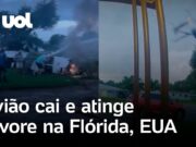 Veja Video – Avião cai e atinge árvore em área residencial nos EUA; moradores ajudam no resgate