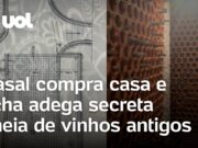 Casal compra casa em SP e acha adega secreta cheia de vinhos antigos; veja