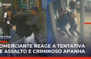 Comerciante reage a assalto e imobiliza suspeito com ajuda de populares em SC; veja