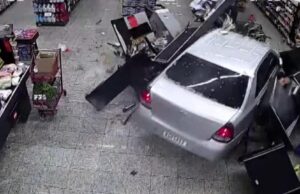 Veja Video – Motorista perde controle da direção e invade mercado em Foz do Iguaçu; veja