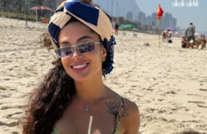 Aline Campos curte praia no Rio, exibe corpo sarado e shape trincado: ‘Deusa’