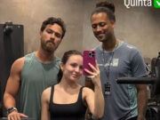 Larissa Manoela e André Luiz Frambach exibem sintonia durante treino na academia