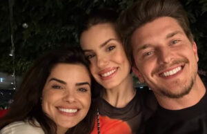 Vanessa Giácomo registra encontro com Camila Queiroz e Klebber Toledo em Lisboa
