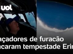 Veja Vídeo – Caçadores de furacões encaram a tempestade Erin e filmam o interior do ‘olho’ do furacão