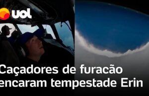 Veja Vídeo – Caçadores de furacões encaram a tempestade Erin e filmam o interior do ‘olho’ do furacão