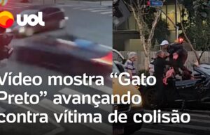 Veja vídeo que mostra Gato Preto subindo em Porsche destruído e ameaçando vítima após acidente
