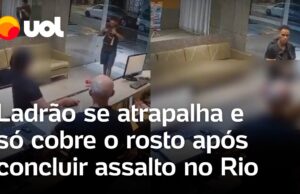 Veja Vídeo – Ladrão se atrapalha, derruba itens e não consegue cobrir o rosto durante assalto