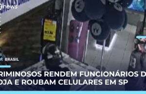 Veja vídeo grupo armado assalta loja de celulares em rua movimentada de São Paulo