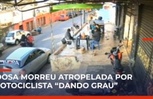 Veja Video – Idosa morre atropelada por motociclista que empinava moto; família pede justiça