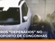 Veja Video – Flagrante no Aeroporto de Congonhas mostra carros “depenados” e pneus roubados