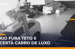 Veja Video – Flagra: Raio atinge carro de luxo e provoca incêndio em oficina