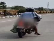Veja Vídeo Homem amarra o corpo da esposa em moto e o transporta em rodovia após atropelamento;